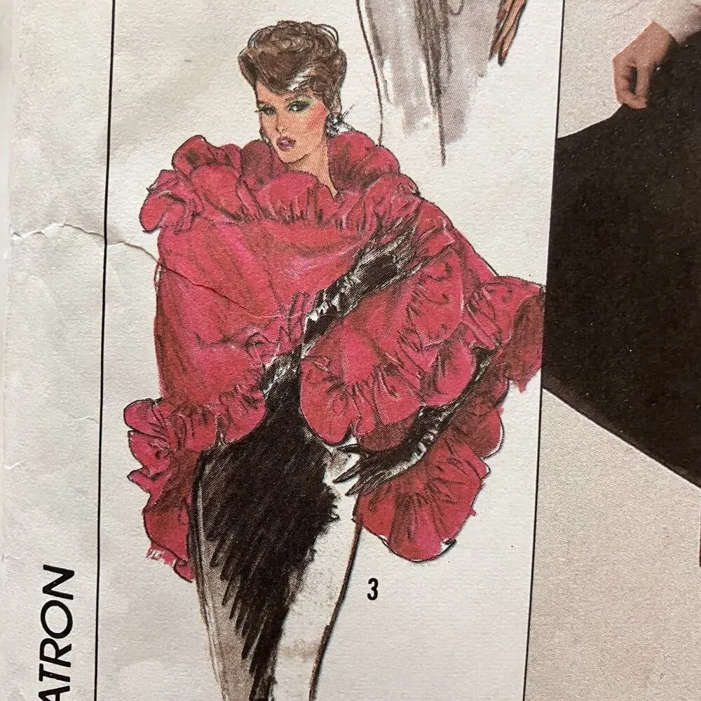 Vintage Simplicity Pattern 8389 Miss All Sizes S-L Shawl Lined Cape‎ Shrug Uncut